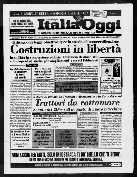 Italia oggi : quotidiano di economia finanza e politica